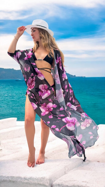 Miranda long cover up 100 % Silk