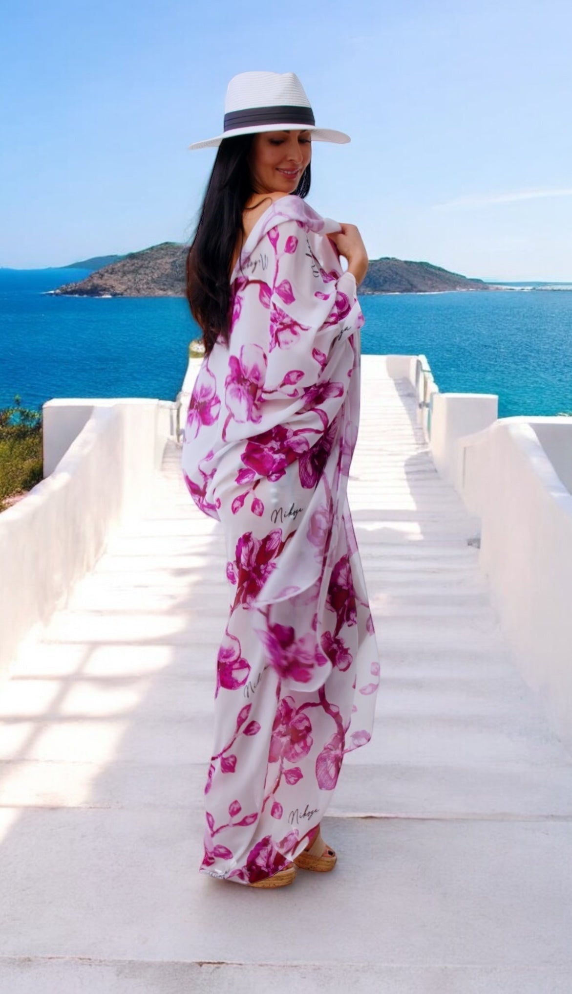 Miranda long cover up 100 % Silk