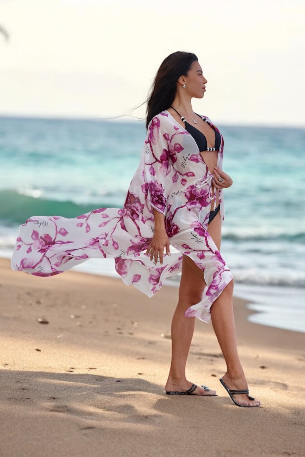 Miranda long cover up 100% Silk