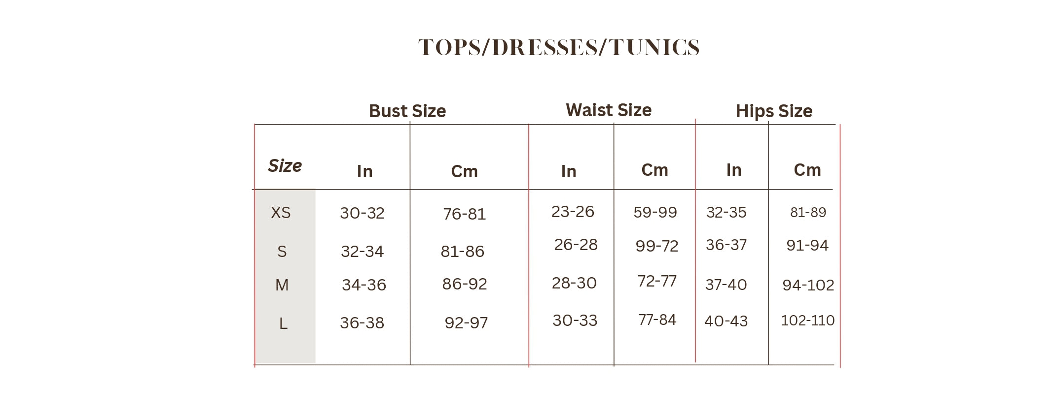 Size Chart