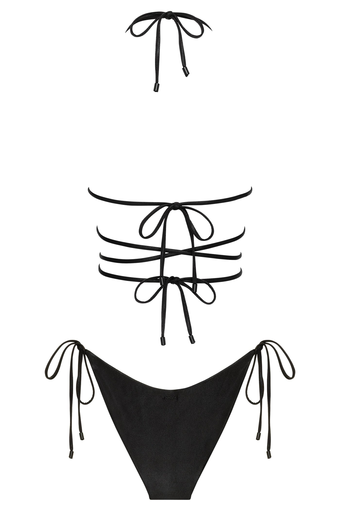 Mariposa Top and Bottom Black Shimmer Bikini NIKOZA