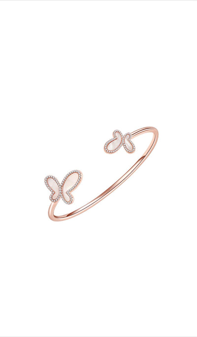 Bracelets Rose Gold / Adjustable .925 Silver w/ Dual Mother Of Pearl Butterfly Bangle Bracelet Women's Jewelry (Copy) 2023 Silver .925 Mother Of Pearl Dual Butterfly Women's Bangle  Olga Nikoza Swimwear